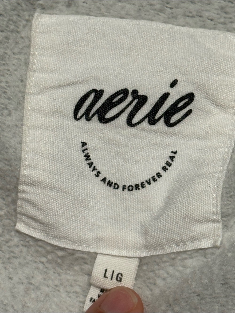 aerie Light Gray Snap-Front Turtleneck Pullover - Picture 2 of 2